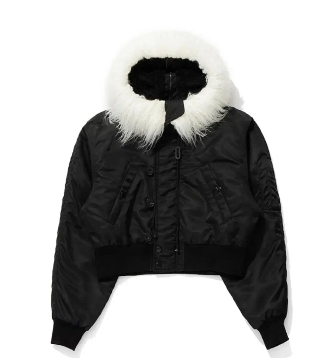 Open yy faux fur zipper hood ma1 오픈와이와이